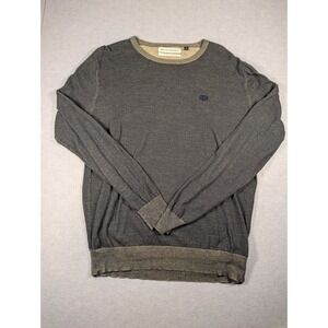 Deus Ex Machina Wayward Crew Sweater Mens M Gray Cotton Knit Logo Good